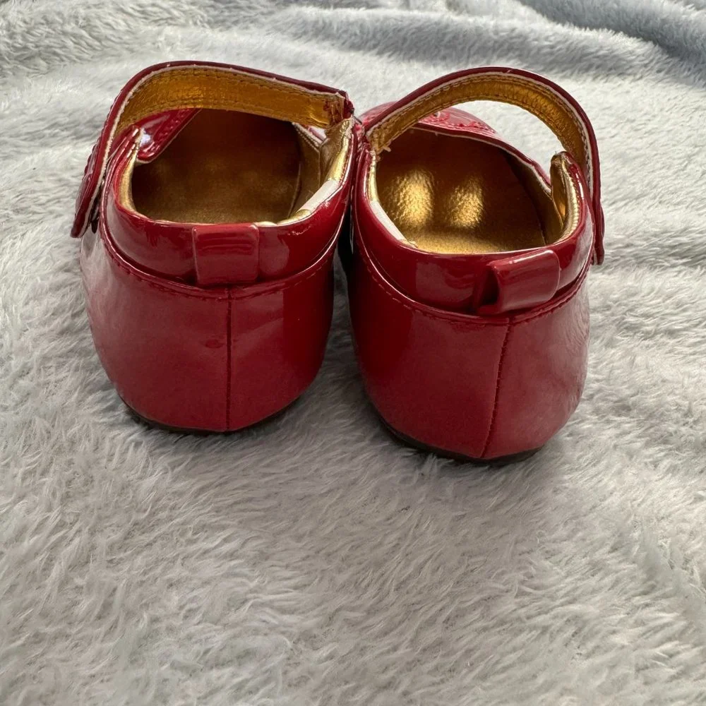 Baby Gap Red Patent Leather Oxford Flats Sz 7 EUC
